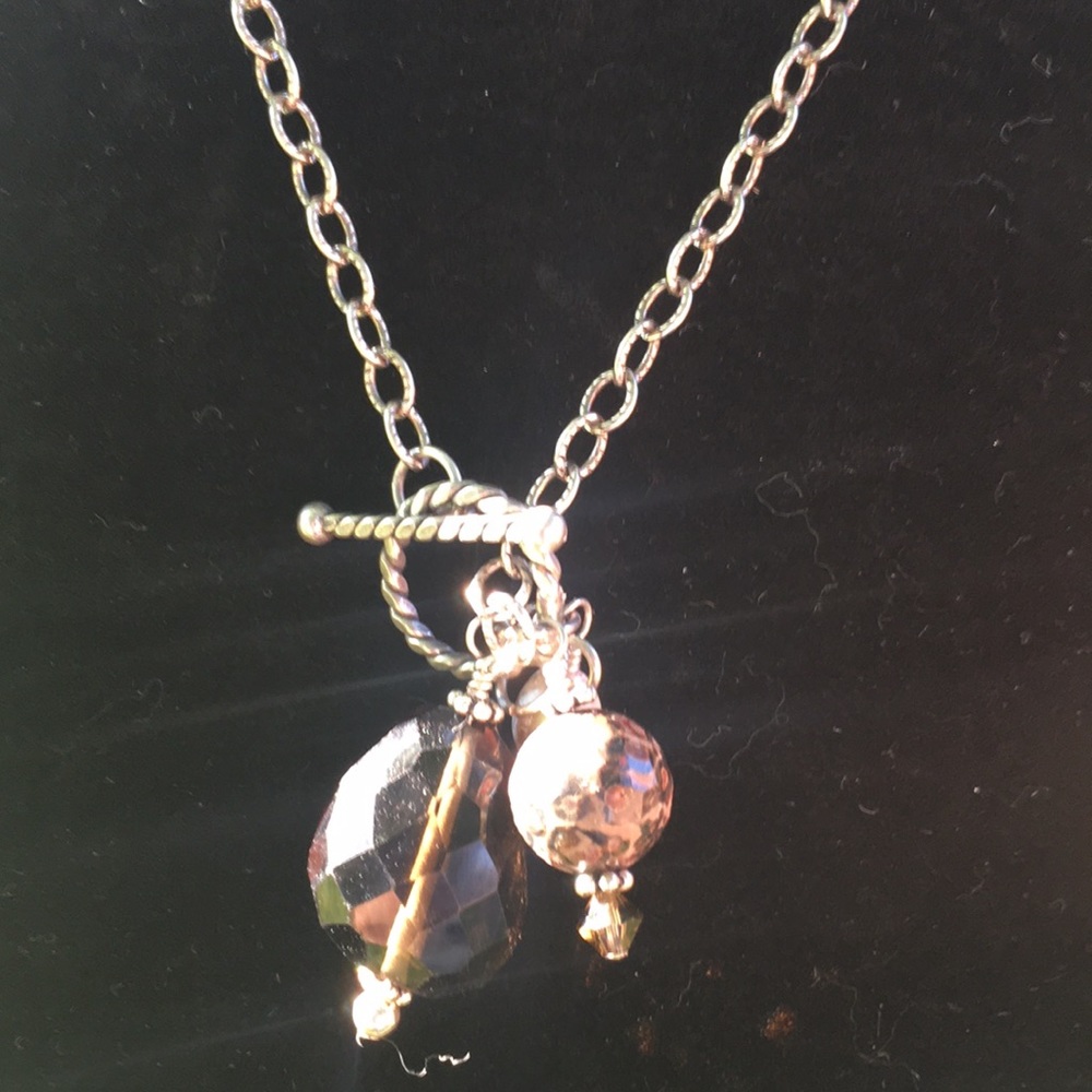 Smoky brown quartz & sterling silver set